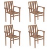 vidaXL 4 Patio Chairs Set - Solid Teak Wood | Timeless Design | Stackable | Stylish & Versatile | Durable & Weather Resistant | Fine Sanded Finish - 2 of 4