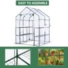 Greenhouse for Outdoor Gardening, 56.3"x56.3"x76.77" 6-Shelf Walk-in , Heavy Duty Metal Frame, Weatherproof Transparent PE Cover, Roll-Up Door - 4 of 4