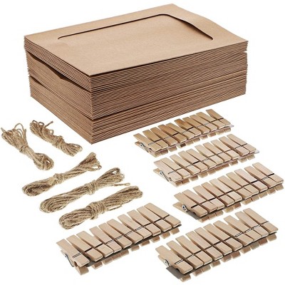Juvale Cardboard Paper Picture Frame DIY Hanging Kit (50 Pack) 5X7 Inch, Kraft