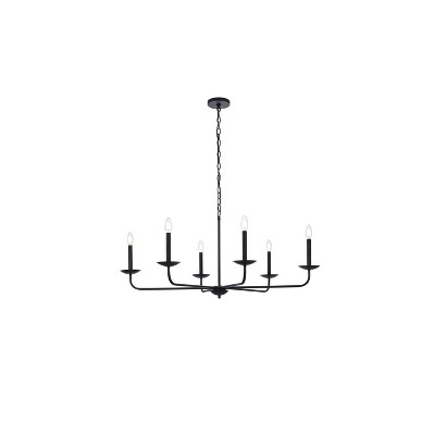 Elegant Lighting Nyomi 36-Inch Black Chandelier with Contemporary Elegance