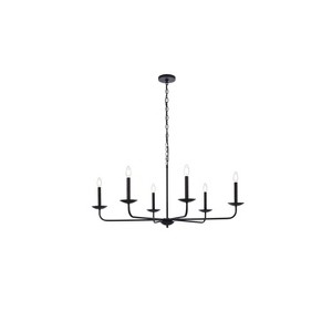 Elegant Lighting Nyomi 36-Inch Black Chandelier with Contemporary Elegance - 1 of 4