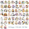 Wrapables Waterproof Transparent PET Stickers for Water Bottles, Laptop, Phones, Skateboards, Decals for Teens, 100pcs, Curious Cats - 3 of 4