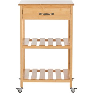 Corteau Kitchen Cart - KCH1900 - Natural - Safavieh - 1 of 4