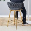 Elegant Swivel Counter Height Stools Set of 4, Seats with Back, Metal Legs, Modern Quilted Chairs for Kitchen or Bar-Maison Boucle - 3 of 4