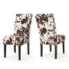 CAVINAS 18" Luxury Dining Chairs,Set of 2,Modern Upholstery Chairs with Thickened Seat and Cow-Patterned Backrest,Dining Furniture Chair,Beige - 2 of 4