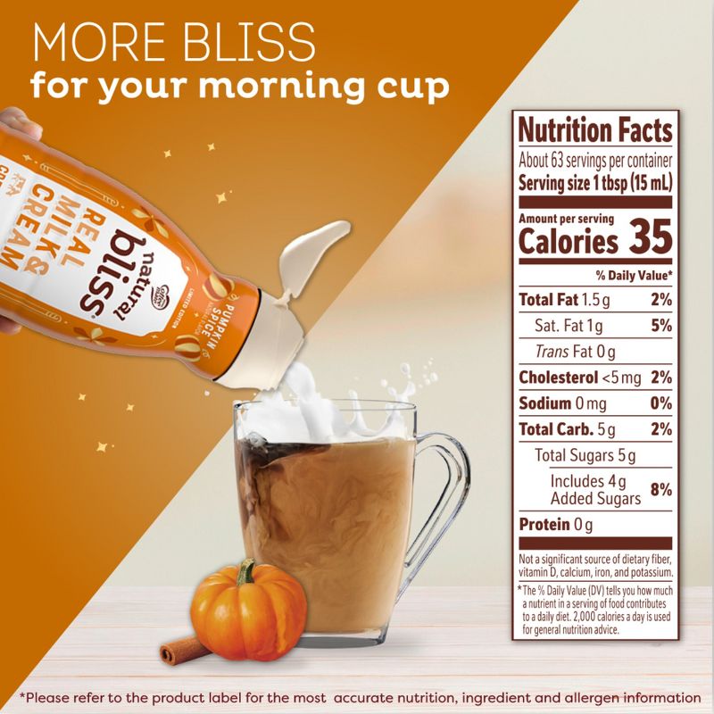 Coffee mate Natural Bliss Pumpkin Spice Creamer - 1qt, 4 of 8