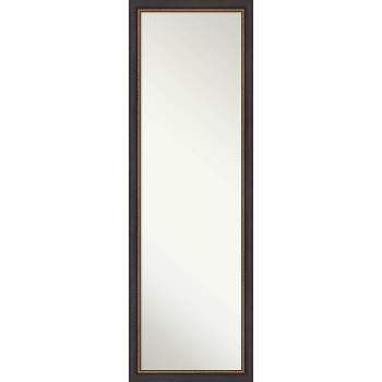 17" x 51" Non-Beveled Ashton Black Wood on The Door Mirror - Amanti Art