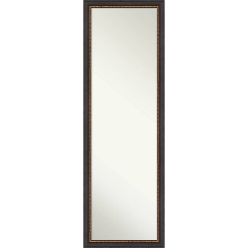 17&#34; x 51&#34; Non-Beveled Ashton Black Wood on The Door Mirror - Amanti Art, 1 of 12