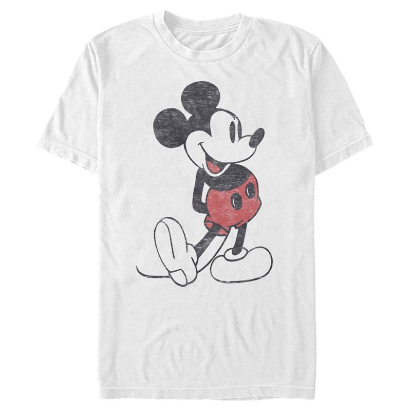 Men's Mickey & Friends Distressed Mickey Mouse Pose T-Shirt, 1 of 6