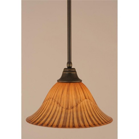 Toltec Lighting Any 1 - Light Pendant in  Dark Granite with 14" Tiger Shade - image 1 of 1