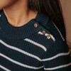 Hope & Henry Girls' Organic Long Sleeve Mock Neck Sweater with Gold Buttons, Kids - 3 of 4