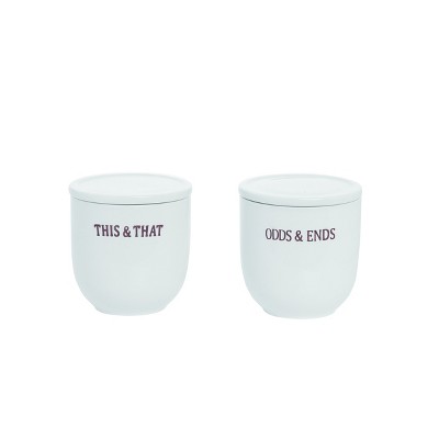 Transpac Ceramic Farmhouse Container Set of 2 Spring Home Decorations