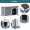 Medium Wooden Outdoor Dog House with Waterproof Roof & Adjustable Feet, Weatherproof Shelter, Grey - Nertpow - 4 of 4
