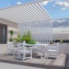 Patio Dining Chair With Armset Set Of 2, HIPS All-Weather Dining Chair With Imitation Wood Grain - 4 of 4