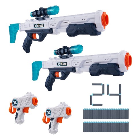 Zuru X-shot 2X Micro New. Two toy guns with soft dart bullets and 3 targets 