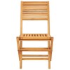 Folding Garden Chair Set of 2 Natural Wood Solid Teak Wood Medium vidaXL - 4 of 4