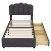 NicBex Twin Size Platform Bed with 2 Drawers and Upholstered Headboard for Kids Teens Adults,Wood Slat Support,Gray - 4 of 4