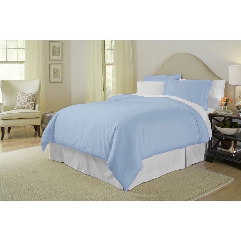Pointehaven 400 Thread Count 100% Combed Cotton Solid Sateen Duvet Set, 1 of 3