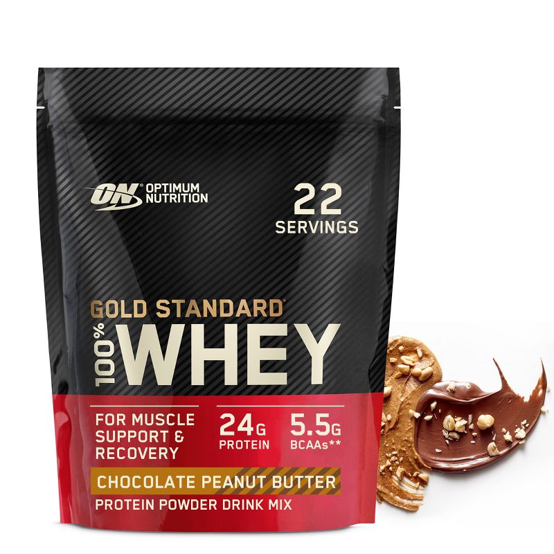 Optimum Nutrition Gold Standard 100% Whey Protein Powder - Chocolate Peanut Butter - 24oz, 1 of 12