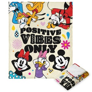 Disney Mickey Mouse Positive Vibes Silk Touch Throw Blanket 50x60 Inches - 1 of 4