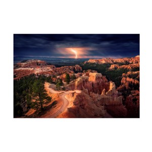 Trademark Fine Art -Stefan Mitterwallner 'Lightning Over Bryce Canyon' Canvas Art - 1 of 4