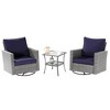 Sonkuki 3-Piece Patio Chair Set Swivel Rocking Chair Set Side Table Suiting Backyard, Poolside and Patio - 2 of 4