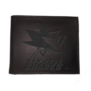 Evergreen NHL San Jose Sharks Black Leather Bifold Wallet Officially Licensed with Gift Box - 1 of 1