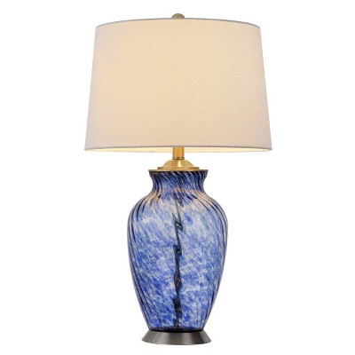 28" Glass Contemporary Table Lamp Blue - Cal Lighting