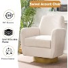 PAGED Modern Swivel Accent Chair, Cotton Linen Fabric Arm Chair with Metal Base, Ergonomic Reading Chair for Bedroom, Living Room Furniture - 3 of 4