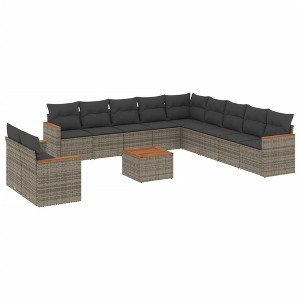 vidaXL Garden Sofa Set Grey, Dark Grey - 1 of 4