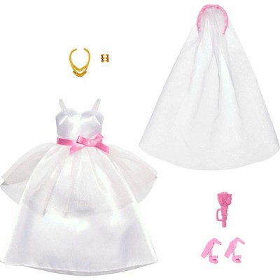 Barbie Fashions Doll Clothing Bridal Pack with Wedding Dress, Veil and Accessories