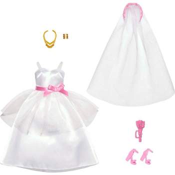 Barbie Doll Clothes Accessory Pack with Clip-on Bag, Birthday Outfit and 5  Themed Accessories