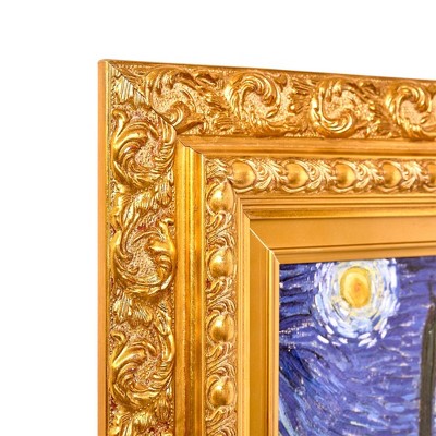 Vincent Van Gogh Starry Night Gold Framed Canvas Print 27.75" x 31.5"