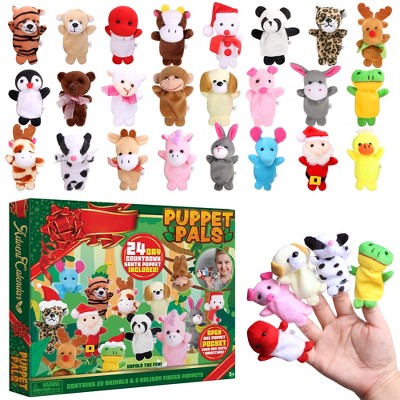 Joyfy 2025 Christmas Advent Calendar – 24 Days of Plush Animal Finger Puppets Count Down to Christmas with Daily Puppet Surprises!