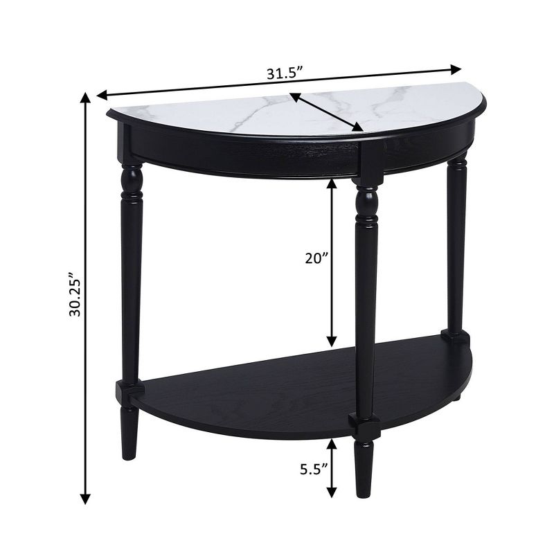 Breighton Home Provencal Countryside Semi-Circular Entryway Table with Lower Shelf, 5 of 6