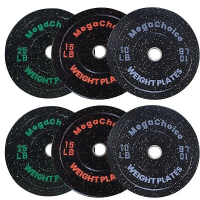 Weight Plates, Rubber-Coated Weight Plates, Strength Training, Bench Press, Squat, Weightlifting, Home Gym Weightlifting Training