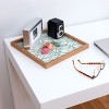 Heather Dutton Flowing Leaves Seafoam Square Bamboo Tray - Deny Designs - 2 of 2