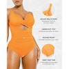 SHAPELLX Tummy Control Swimsuits Women V Neck One Piece Bathing Suit Ruched Push Up Slimming Swimwear Built-in Bra—Orange 38 - 3 of 3