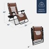 Best Choice Products Oversized Padded Zero Gravity Chair, Folding Outdoor Patio Recliner w/ Side Tray - 2 of 4