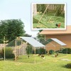 Metal Chicken Run w/ Waterproof & Anti-UV Cover, Feeding Door, Hanging Feeder, for 24-30 Chickens - 3 of 4