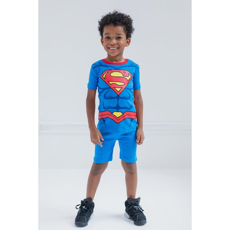 DC Comics Justice League The Flash Superman Batman Pajama Shirts and Shorts Toddler, 2 of 8