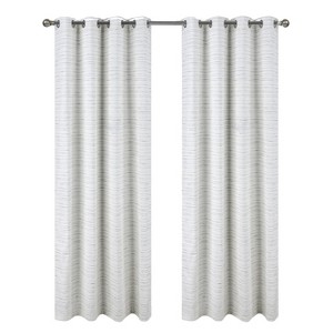 RT Designer Collection Kensington Jacquard Foam Backed Luxurious Decorative Grommet Curtain Panel White - 1 of 4