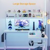 Besiost L-shaped Computer Desk with Hutch, Desk with Power Outlet and LED Light - 2 of 4