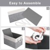 Itopfox Foldable Storage Baskets for Organizing Toys, Books, Shelves, Closet, Large Storage Box with Sturdy Rope Handles, White & Grey - 4 of 4