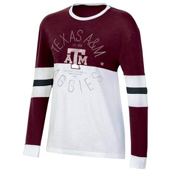 NCAA Texas A&M Aggies Women's Long Sleeve Color Block T-Shirt