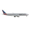 Boeing 777-300ER Commercial Aircraft with Flaps Down Silver with Striped Tail 1/400 Diecast Model Airplane by GeminiJets - 2 of 4