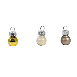 Craftoutlet.Com 0.5 Inch Tiny Glass Ball Ornament Set Christmas Tree Ornament Sets - 1 of 3