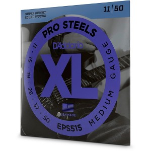 D'Addario EPS515 XL ProSteels Medium Electric Guitar Strings .011 - .050 - 1 of 4