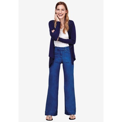 ellos Plus Size High-Waist Wide Leg Jeans