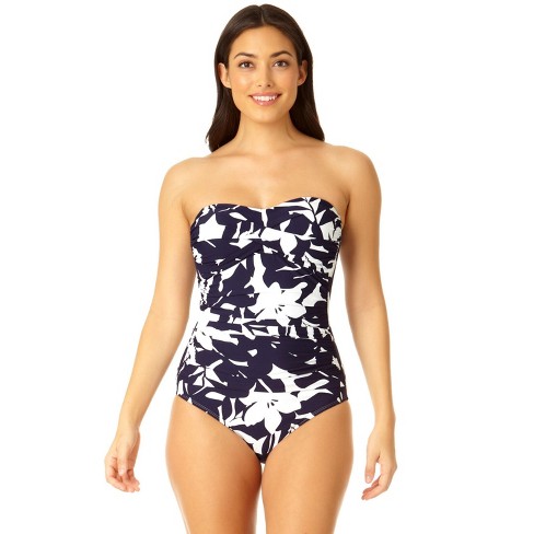 Anne Cole Women s Coastal Palm Twist Front Shirred One Piece